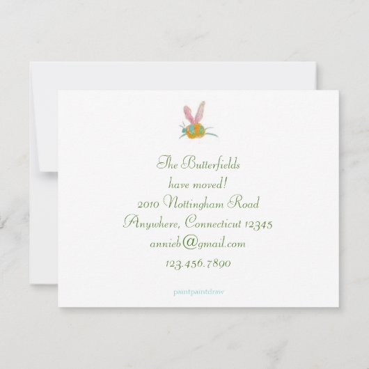 adreswijziging vlinderkaart kaart (Achterkant)