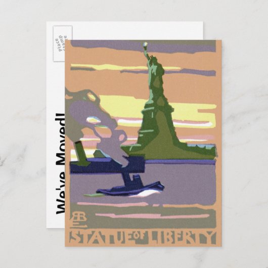 adreswijziging, Vrijheidsbeeld NYC Aankondigingskaart (Voorkant / Achterkant)