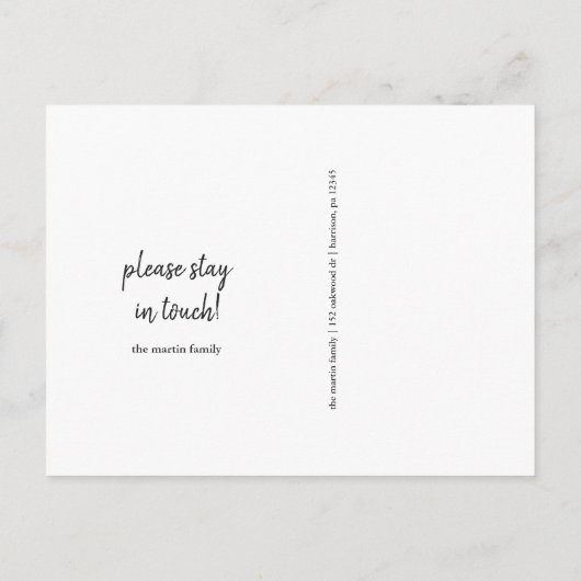 Adreswijziging Waterverf Green Leaves Foto Aankondigingskaart (Achterkant)