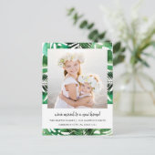 Adreswijziging Waterverf Green Leaves Foto Aankondigingskaart (Staand voorkant)