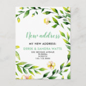 Adreswijziging We hebben botanische gegevens verpl Aankondigingskaart (Voorkant)