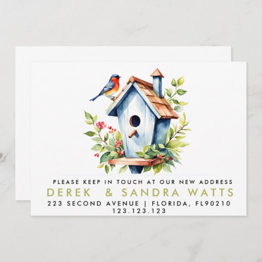 Adreswijziging We hebben de aankondiging Bird verp (Voorkant / Achterkant)