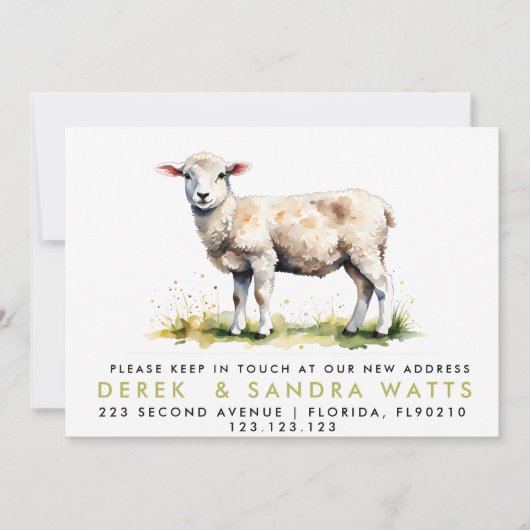 Adreswijziging We hebben de aankondiging Lamb verp (Voorkant)