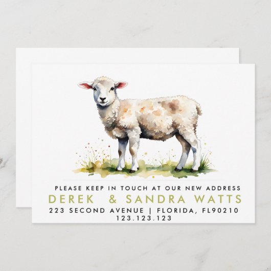 Adreswijziging We hebben de aankondiging Lamb verp (Voorkant / Achterkant)