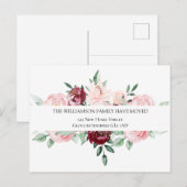 Adreswijziging We hebben Elegant Floral verplaatst Aankondigingskaart (Voorkant / Achterkant)