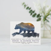 adreswijziging we hebben het beer van de aankondig aankondigingskaart (Staand voorkant)