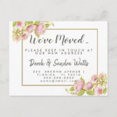 Adreswijziging We hebben het Engelse roos verplaat Aankondigingskaart (Voorkant)