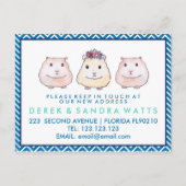 Adreswijziging we hebben huiscavia verplaatst aankondigingskaart (Voorkant)