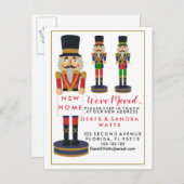 Adreswijziging we hebben kerst notenkraker verplaa aankondigingskaart (Voorkant / Achterkant)