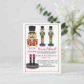 Adreswijziging we hebben kerst notenkraker verplaa aankondigingskaart (Staand voorkant)