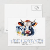 Adreswijziging We hebben koe voor bekendmaking ver Aankondigingskaart (Voorkant / Achterkant)