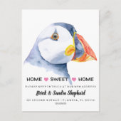 Adreswijziging we hebben puffin verplaatst aankondigingskaart (Voorkant)