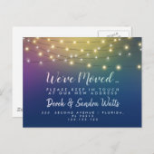 Adreswijziging We hebben regenbooglampen verplaats Aankondigingskaart (Voorkant / Achterkant)