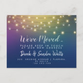 Adreswijziging We hebben regenbooglampen verplaats Aankondigingskaart (Voorkant)