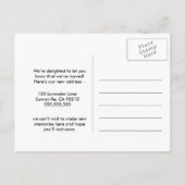 Adreswijziging We hebben roze rozen verplaatst Aankondigingskaart (Achterkant)