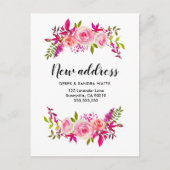 Adreswijziging We hebben roze rozen verplaatst Aankondigingskaart (Voorkant)