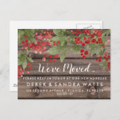 Adreswijziging we hebben verhuisd huis rode hulst aankondigingskaart (Voorkant / Achterkant)