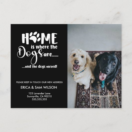 Adreswijziging We hebben verhuisd huis, thuis is w Aankondigingskaart (Voorkant)