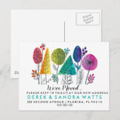 Adreswijziging We hebben waterverf verplaatst Aankondigingskaart (Voorkant / Achterkant)