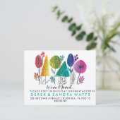 Adreswijziging We hebben waterverf verplaatst Aankondigingskaart (Staand voorkant)