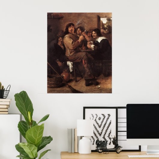 Adriaen Brouwer Smoking Mannen Poster (Thuiskantoor)