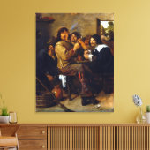 Adriaen Brouwer The Smokers Canvas Afdruk (Insitu (Woonkamer))