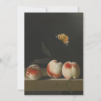 Adriaen Coorte - Nog steeds leven er drie perziken Kaart