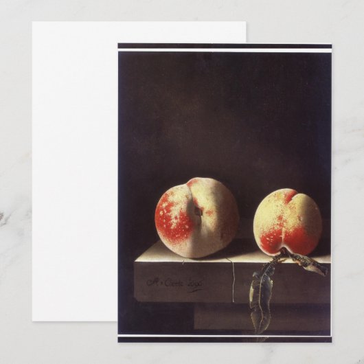 Adriaen Coorte - Two Peaches Kaart (Voorkant / Achterkant)