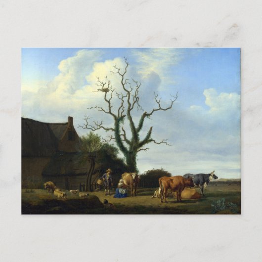 Adriaen van de Velde Een Boerderij met een dode bo Briefkaart (Voorkant)