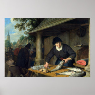 Adriaen van Ostade - De visvrouw Poster