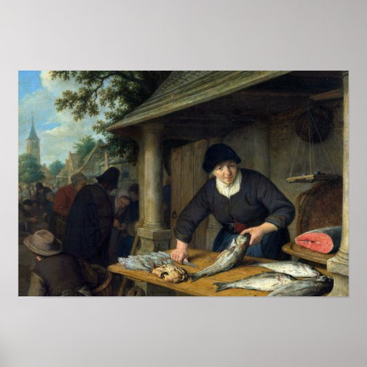 Adriaen van Ostade - De visvrouw Poster (Voorkant)