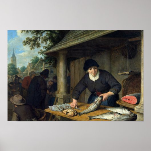 Adriaen van Ostade - De visvrouw Poster (Voorkant)