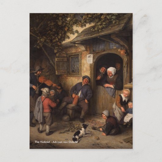 Adriaen van Ostade The Violinist Briefkaart (Voorkant)