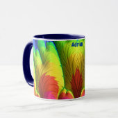 ADRIAN ~ 3D Fractal ~ Pink, Yellow Red en Blue Mok (Voorkant links)