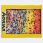 Adrian - Geel Fleece Deken (Voorkant (Horizontaal))