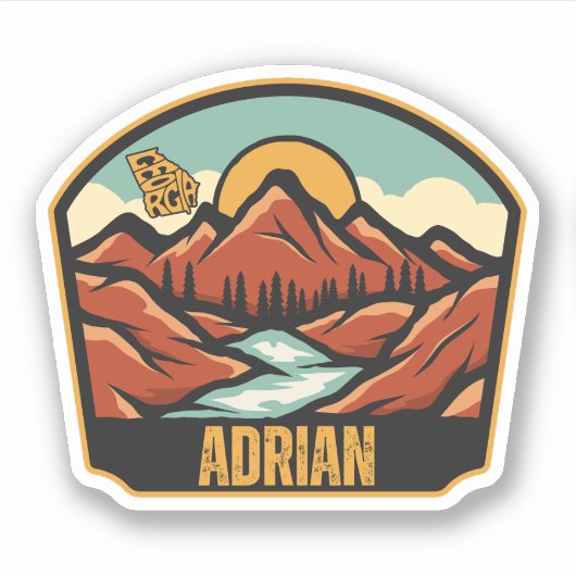 Adrian, Georgia Sticker (Voorkant)