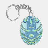 ADRIAN ~ groen geel blauw rond acryl ~ Sleutelhanger (Voorkant Links)