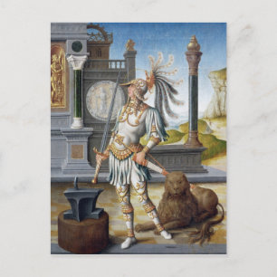 Adrian in Armor in een open landschap Briefkaart