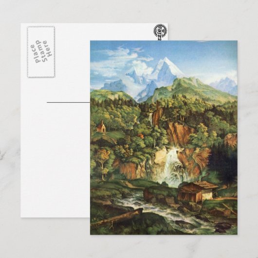 Adrian Ludwig Richter - The Watzmann Briefkaart (Voorkant / Achterkant)