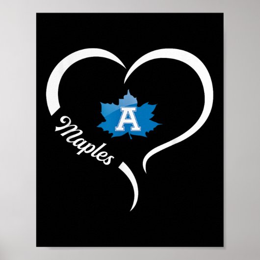Adrian Maples Logo Half Heart Slogan Hs Poster (Voorkant)