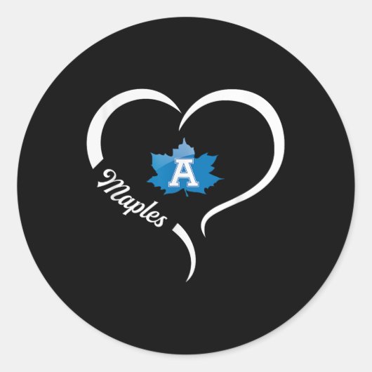 Adrian Maples Logo Half Heart Slogan Hs Ronde Sticker (Voorkant)