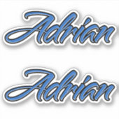 Adrian Name blue Aufkleber Sticker Stickerset (Voorkant)