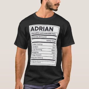 Adrian Nutrition Information Problem Solving Hard T-shirt