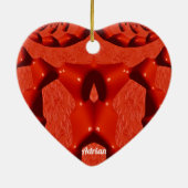 ADRIAN ~ VALENTIJN HEART ~ Red Fractal ~ Keramisch Ornament (Achterkant)