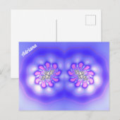 ADRIANA ~ 3D Fractal Design ~ Roze Blauw Mauve ~ Briefkaart (Voorkant / Achterkant)