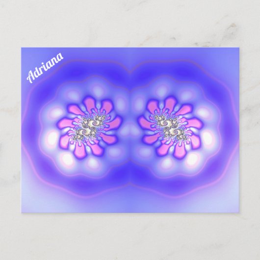 ADRIANA ~ 3D Fractal Design ~ Roze Blauw Mauve ~ Briefkaart (Voorkant)