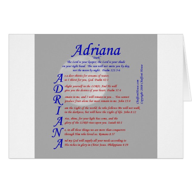 Adriana Acrostic (Voorkant Horizontaal)