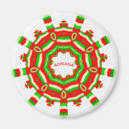 ADRIANA ~ Gepersonaliseerde kerstwiel fractal ~ Magneet