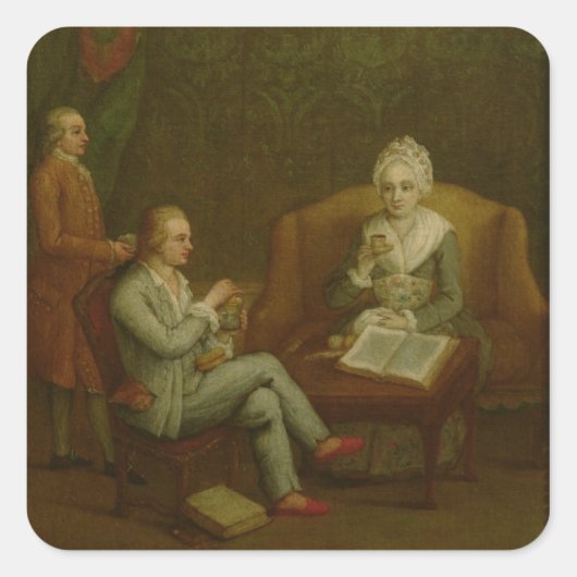 Adriana Giustinius Barbarigo en haar zoon Gerolamo Vierkante Sticker (Voorkant)