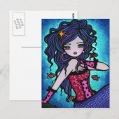 Adriana Mermaid Fantasy Marine Art Briefkaart (Voorkant / Achterkant)